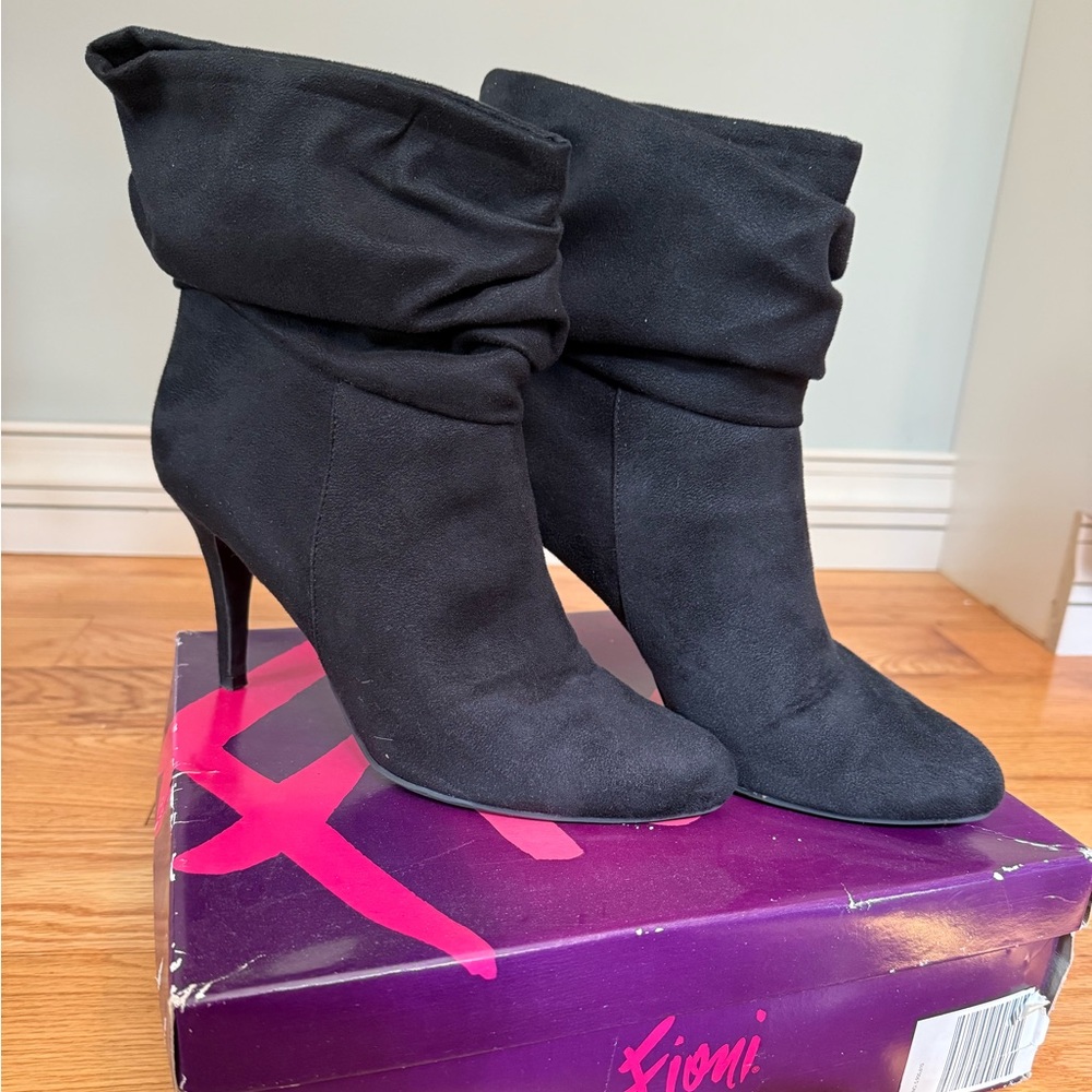 FIONI Clothing Elegant Black Heeled Boots